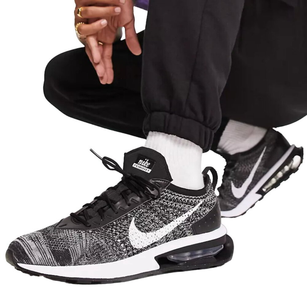 Nike Air Max Flyknit Racer Sneakers in Black/White, Size M9/W10.5
